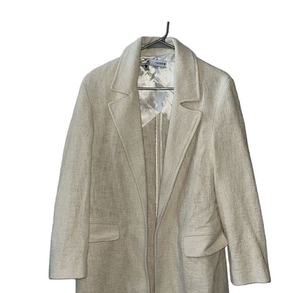 Zara Cream Textured Oversized Long Coat(XS) - Picture 6 of 10